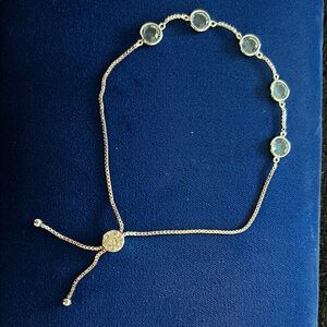 Elegant Silver Bracelet with Clear Blue Accents